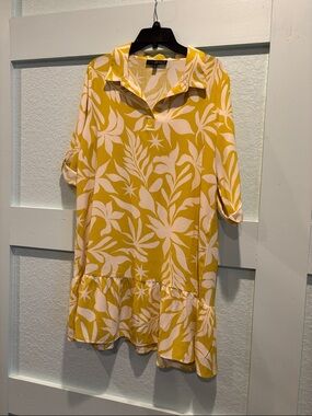 Fred Davis yellow/gold and ivory dress